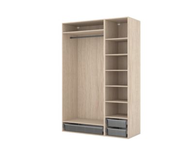 Dressing effet chêne 3 paniers GoodHome Atomia H. 225 x L. 150 x P. 58 cm