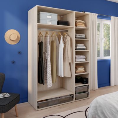 Dressing effet chêne 3 paniers GoodHome Atomia H. 225 x L. 150 x P. 58 cm