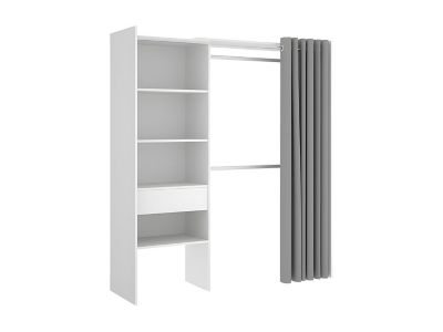 Dressing extensible LAURENT - L.110/160 cm - Coloris : Blanc et gris