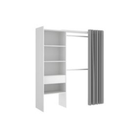 Dressing extensible LAURENT - L.110/160 cm - Coloris : Blanc et gris