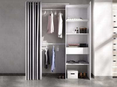 Dressing extensible LAURENT - L.110/160 cm - Coloris : Blanc et gris