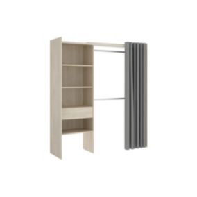 Dressing extensible LAURENT - L.110/160 cm - Coloris : Chêne et gris