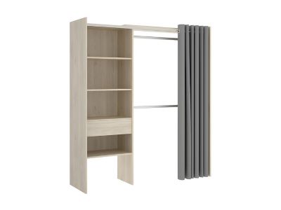 Dressing extensible LAURENT - L.110/160 cm - Coloris : Chêne et gris