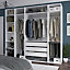 Dressing ouvert avec tiroirs et portes chaussures blanc GoodHome Atomia H. 225 x L. 250 x P. 58 cm