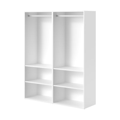 Dressing ouvert blanc double penderie avec 4 tablettes, H.187 x L.150 x P.45 cm, GoodHome Atomia