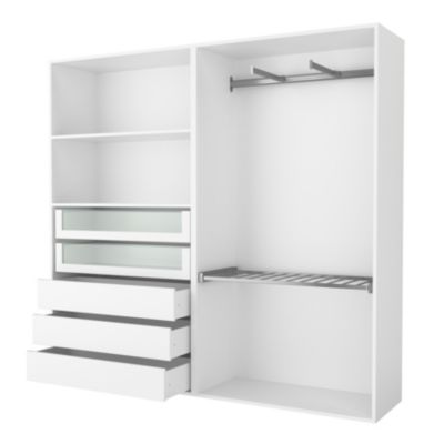 Dressing ouvert blanc GoodHome Atomia H. 187,5 x L. 200 x P. 45 cm