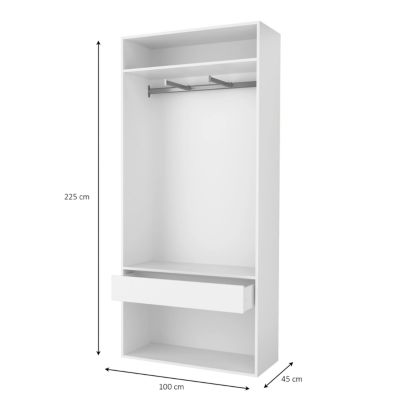 Dressing ouvert blanc GoodHome Atomia H. 225 x L. 100 x P. 45 cm