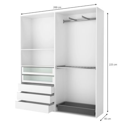 Dressing ouvert blanc GoodHome Atomia H. 225 x L. 200 x P. 45 cm
