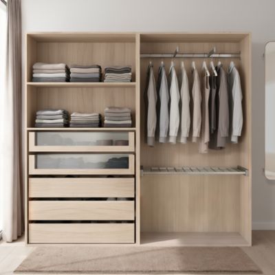 Dressing ouvert effet chêne GoodHome Atomia H. 187,5 x L. 200 x P. 45 cm
