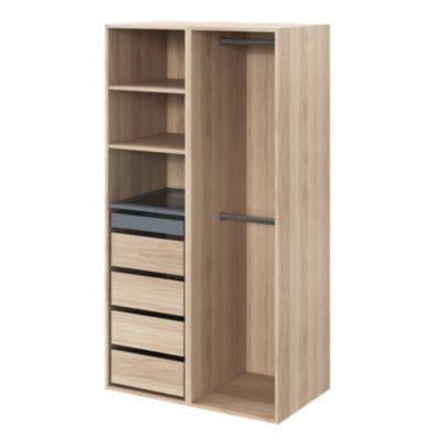 Dressing ouvert effet chêne GoodHome Atomia H. 187 x L. 100 x P. 58 cm