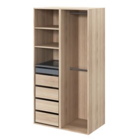 Dressing ouvert effet chêne GoodHome Atomia H. 187 x L. 100 x P. 58 cm