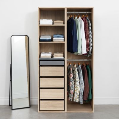 Dressing ouvert effet chêne GoodHome Atomia H. 187 x L. 100 x P. 58 cm