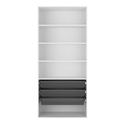 Dressing ouvert tablettes et tiroirs blanc GoodHome Atomia H. 225 x L. 100 x P. 45 cm