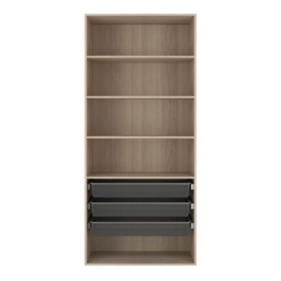 Dressing ouvert tablettes et tiroirs effet chêne GoodHome Atomia H. 225 x L. 100 x P. 45 cm