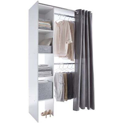 Dressing Tout En Un Blanc Avec Rideau Castorama