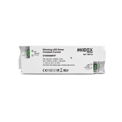Driver LED Dimmable 40W - 19-38V DC - Coupure de Phase - IP20