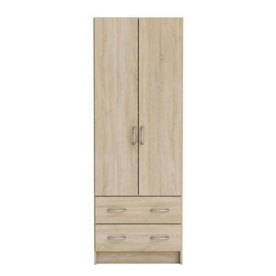 DUAL Armoire chambre adulte classique décor chene brossé - L 61 cm