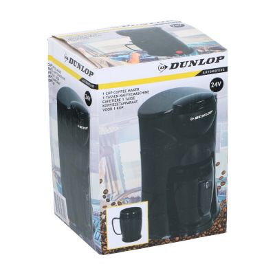 DUNLOP Cafetière 24V 1 Tasse - Prépare Café en Voiture & Camion, Idéale Voyage, Pratique & Léger