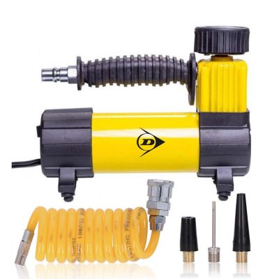 DUNLOP Compresseur d'air 12V 96W 100PSI - Gonflage Rapide Pneus Auto & Vélo, Compact, Portable, Facile à Utiliser
