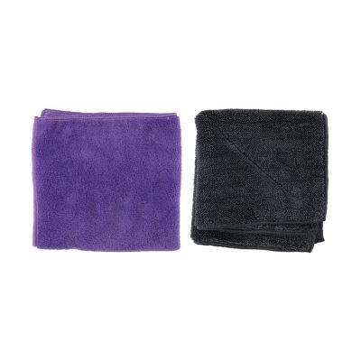 DUNLOP Lot de 2 Chiffon Microfibre XL Voiture 36x36cm, Ultra-Absorbant 660gsm, Lavable & Réutilisable, Nettoyage Sec & Humide