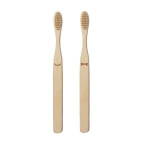 Duo de brosses à dents bambou His & Hers Bois Kikkerland