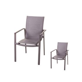 Duo de Chaises à accoudoirs Aluminium/Textilène - FLORES
