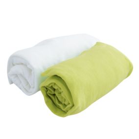 Duo de draps housse en jersey (70x140 cm - Vert clair)