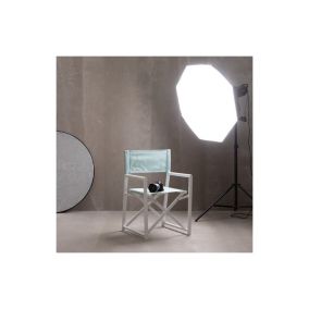 Duo de fauteuil de jardin aluminium Blanc/Vert d'eau - DIRLO