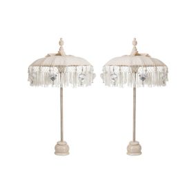 Duo de Parasols Coton crème à franges - BIRMANI