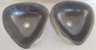 duo double vasque en pierre 40x39cm 48A