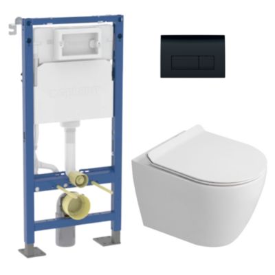 Duofix pack WC bâti-support autoportant + WC sans bride Ceramia PixL ...