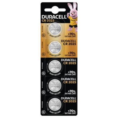 Duracell CR2025 Pile bouton lithium 3 V pack de 5, 165 mAh Elektro