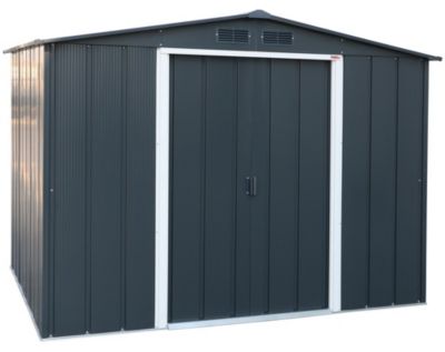 Duramax Abri de jardin métal - 4,75m² - kit ancrage - Anthracite