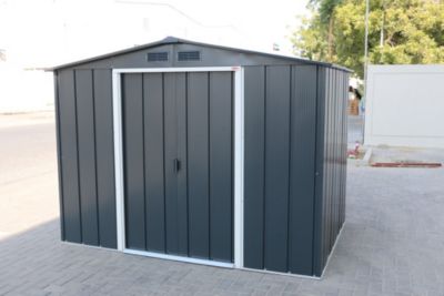 Duramax Abri de jardin métal - 4,75m² - kit ancrage - Anthracite