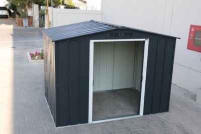Duramax Abri de jardin métal - 4,75m² - kit ancrage - Anthracite