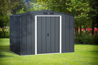 Duramax Abri de jardin métal - 4,75m² - kit ancrage - Anthracite