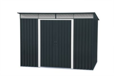 Duramax Abri de jardin métal - 4,84m² - kit ancrage - Anthracite