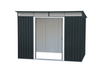 Duramax Abri de jardin métal - 4,84m² - kit ancrage - Anthracite