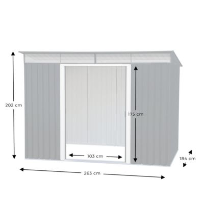 Duramax Abri de jardin métal - 4,84m² - kit ancrage - Anthracite
