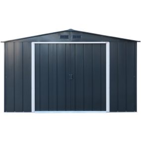 Duramax Abri de jardin métal - 7,79m² - kit ancrage - Anthracite