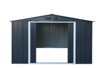 Duramax Abri de jardin métal - 7,79m² - kit ancrage - Anthracite