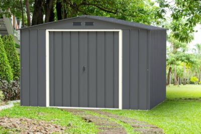 Duramax Abri de jardin métal - 7,79m² - kit ancrage - Anthracite