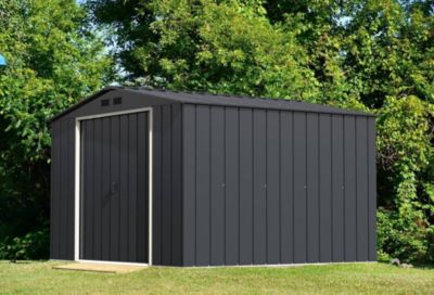 Duramax Abri de jardin métal - 9,72m² - kit ancrage - Anthracite