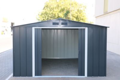 Duramax Abri de jardin métal - 9,72m² - kit ancrage - Anthracite