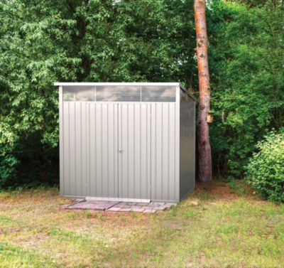 Duramax Abri de jardin métal MODERN - 4,45m² - Mono pente - Aluminium blanc