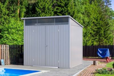 Duramax Abri de jardin métal MODERN - 4,45m² - Mono pente - Aluminium blanc