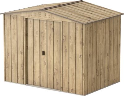 Duramax Abri de jardin métal WOODGRAIN - 4,75m² - kit ancrage - Imitation bois