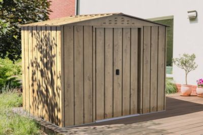 Duramax Abri de jardin métal WOODGRAIN - 4,75m² - kit ancrage - Imitation bois