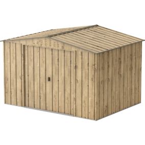 Duramax Abri de jardin métal WOODGRAIN - 7,75m² - kit ancrage - Imitation bois