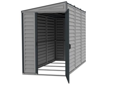 Duramax Abri de Jardin PVC Adossable  4X8 - gris anthracite
